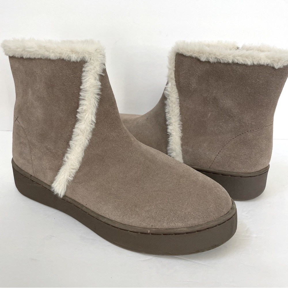 Soludos Women Whistler Cozy Ankle Boots In Mineral Grey Size 8.5